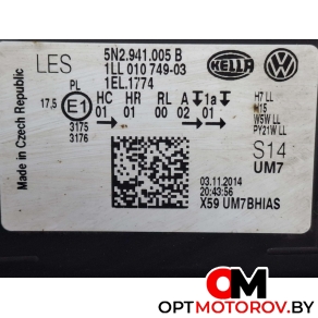 Фара левая  Volkswagen Tiguan 1 поколение [рестайлинг] 2014 5N2941005B, 1LL01074903 #3