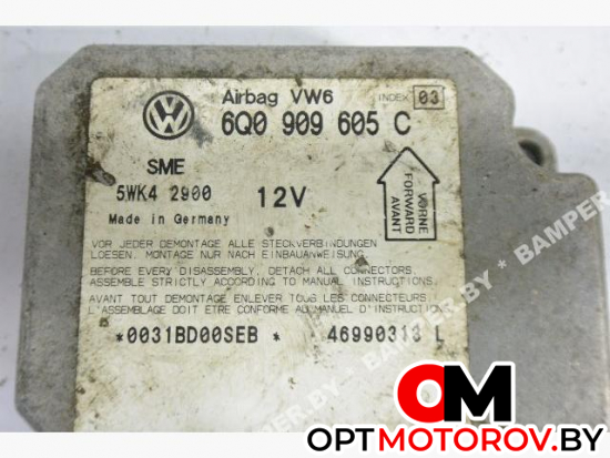 Блок управления подушками безопасности  Volkswagen Sharan 1 поколение 2000 6Q909605C #2