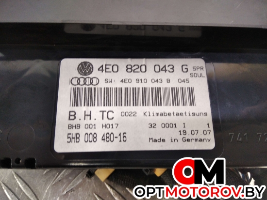 Блок управления печки/климат-контроля  Audi A8 D3/4E [рестайлинг] 2006 4E0820043G, 4E0910043B #1